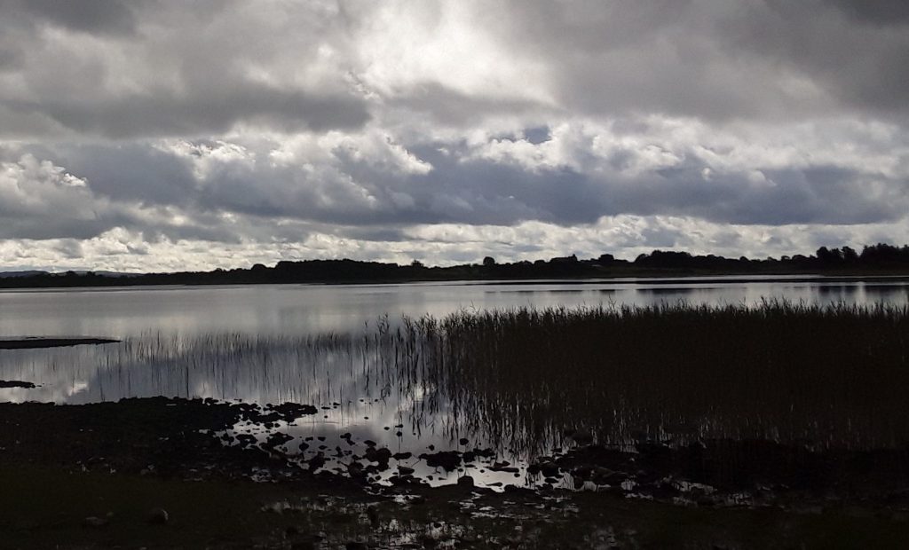 A view over the green lop walk on the shores of Lough Conn