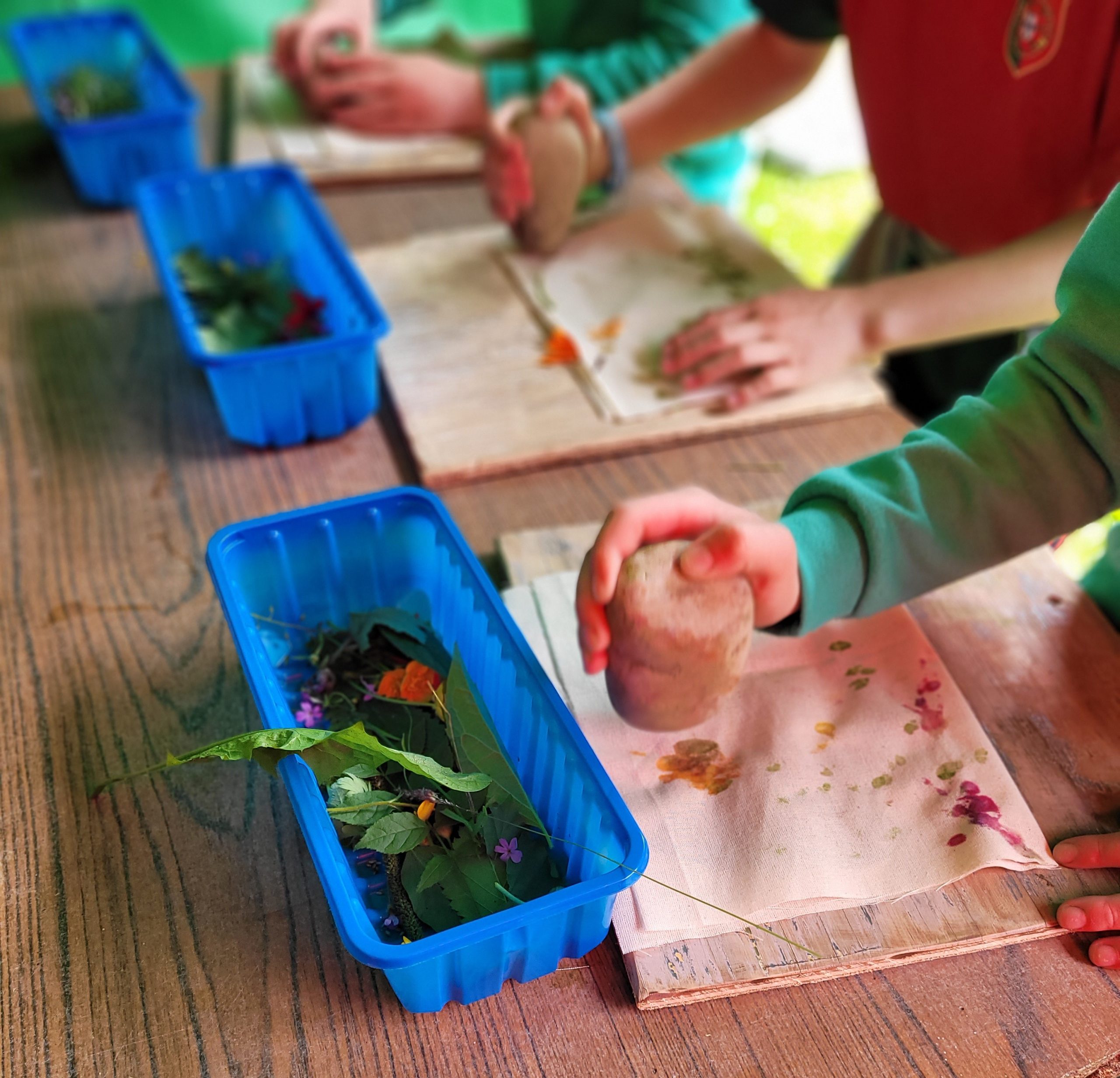 Group of children at a hapa zome class