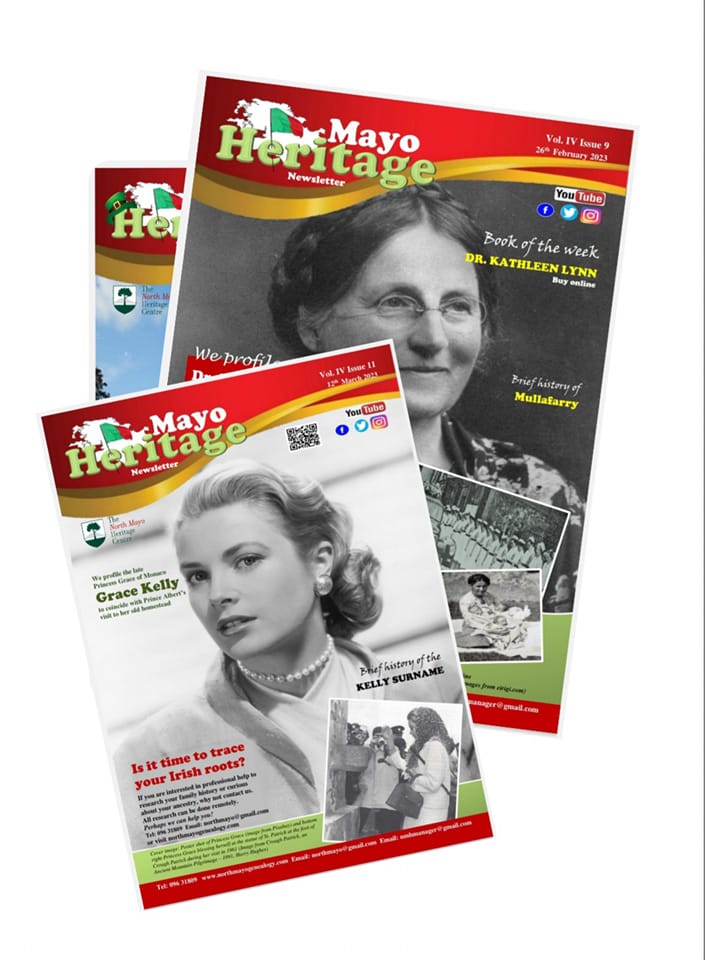 Covers of the Mayo Heritage Newsletter