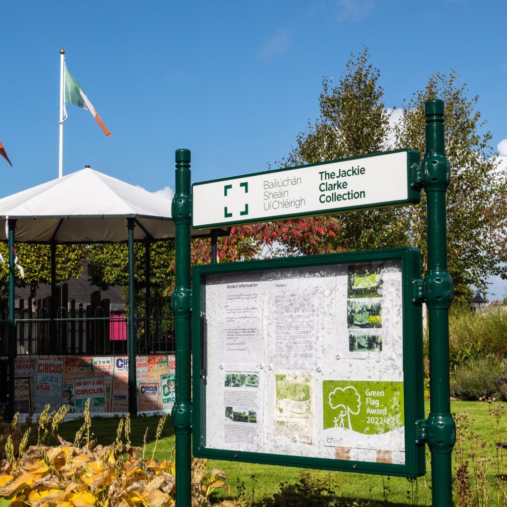 The Jackie Clarke Collection Information sign