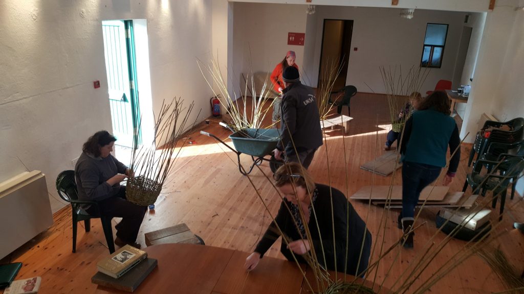 North Mayo Heritage Centre group of people basket weaving